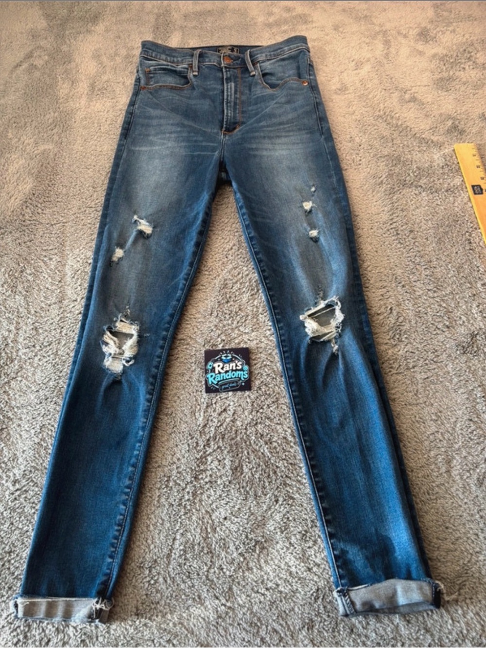 Abercrombie & Fitch Dark Blue Ripped Skinny Jeans